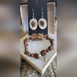 Deer and Elk antler jewelry set